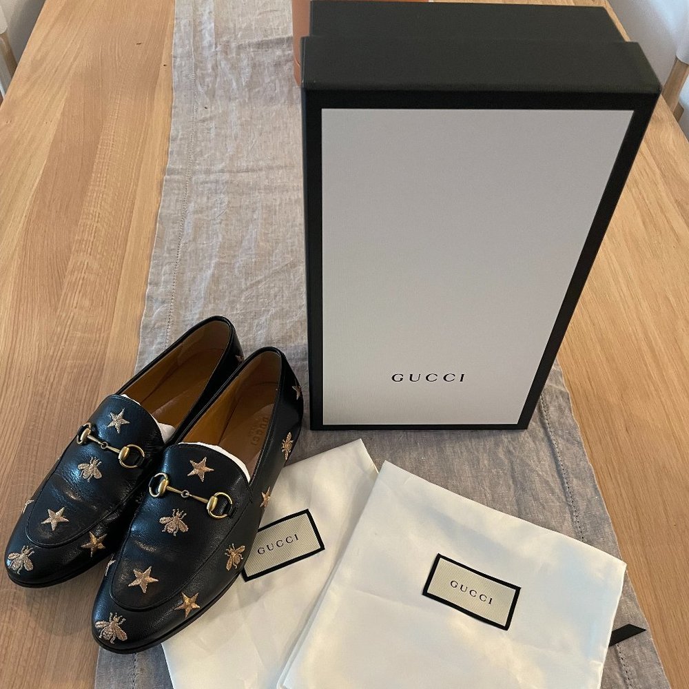 Gucci Embroidered Jordaan Horsebit Loafer - Women's - Size 39